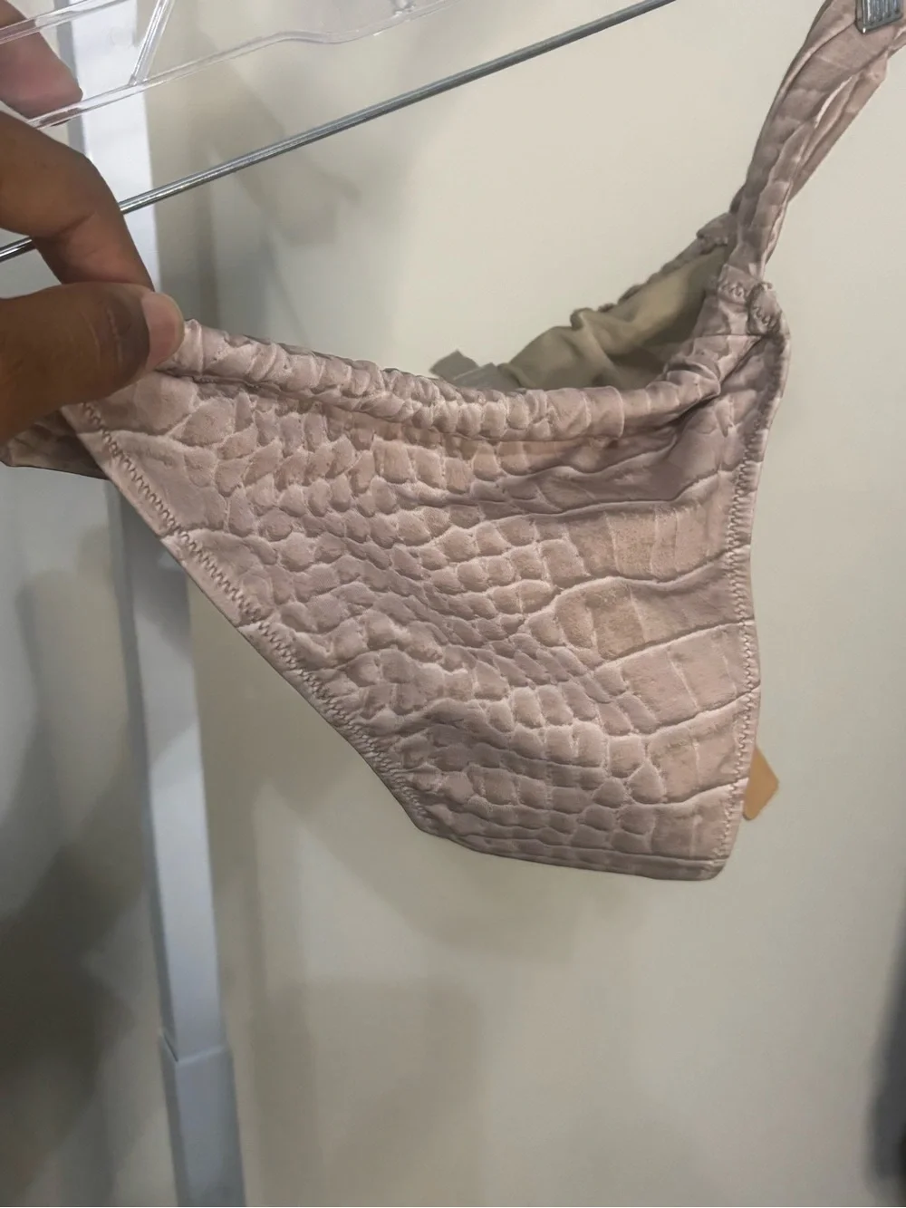 NWT SKIMS signature swim touched thing bikin botttom•XL •CROC print